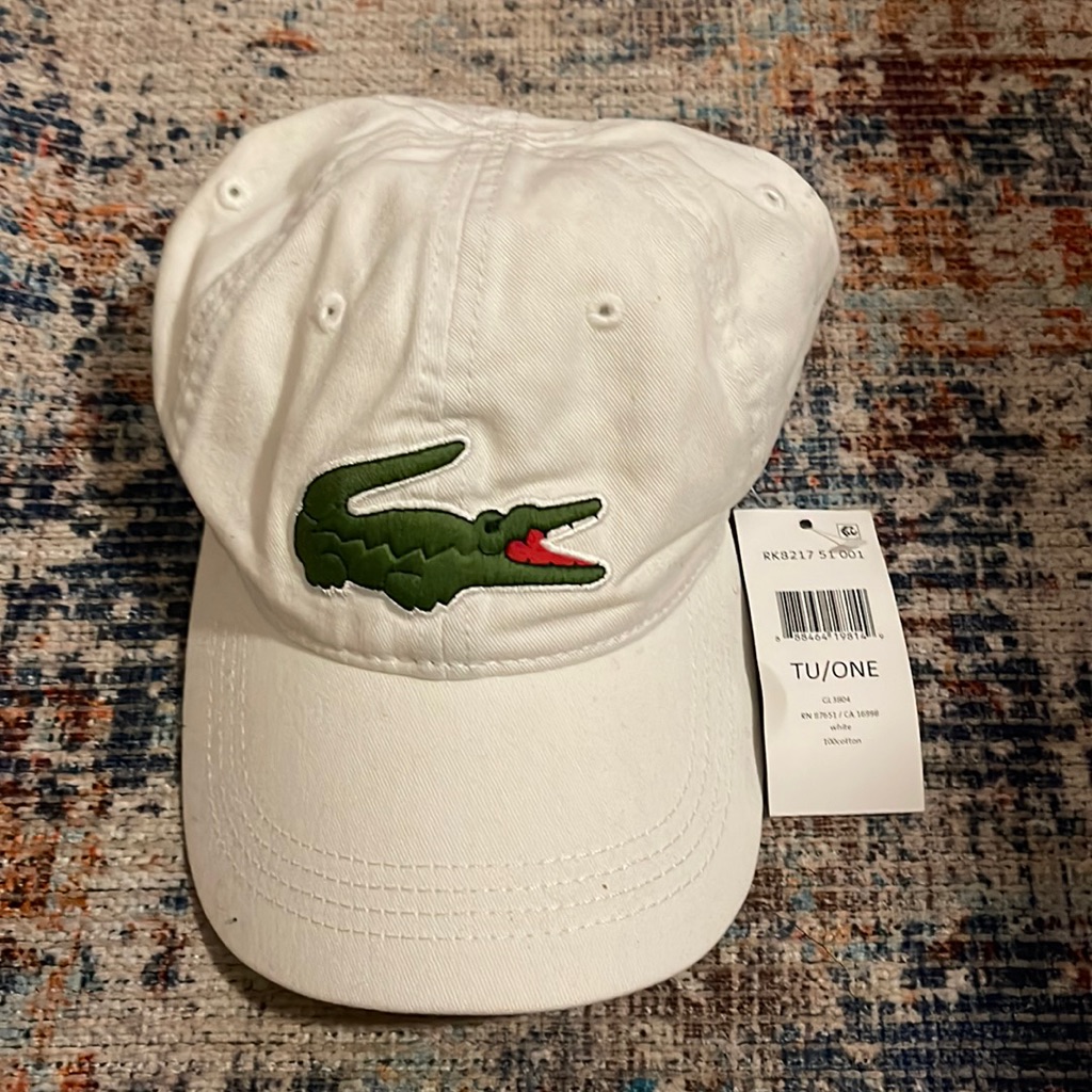 Lacoste | Accessories | Lacoste Baseball Cap New White With Green Logo |  Poshmark